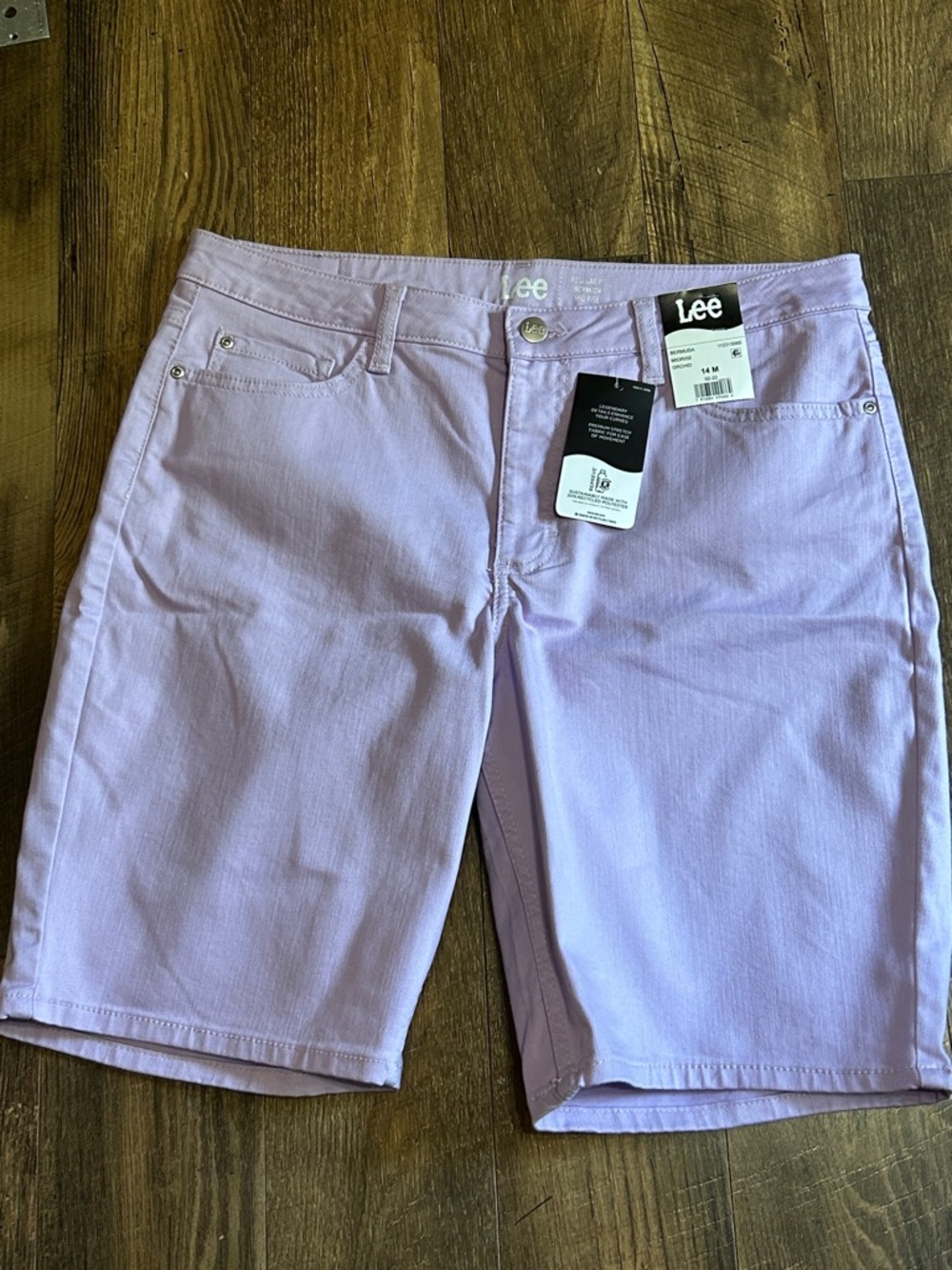 New Lee Women's Pastel Lavender Denim Bermuda Shorts